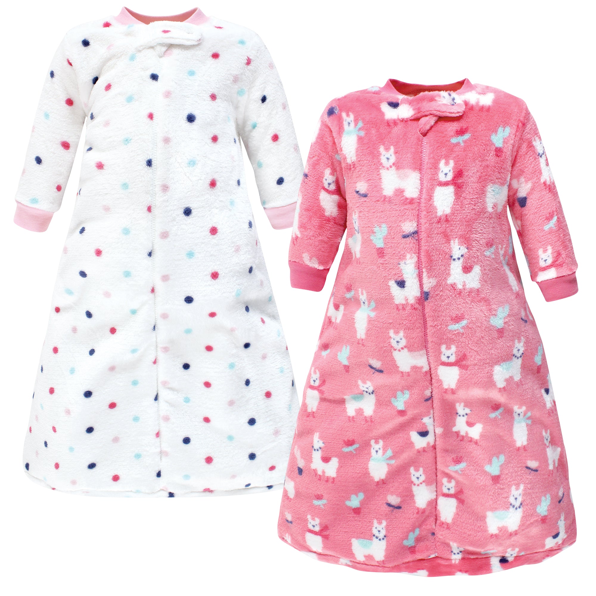 Hudson Baby plush longsleeve sleeping bag is a warm, cozy wearable