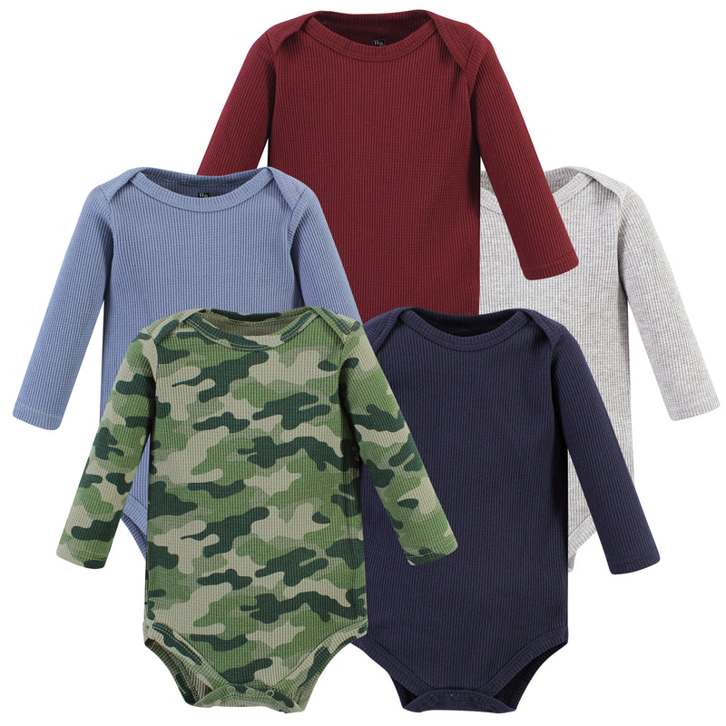 Hudson Baby Thermal Long Sleeve Bodysuits, Basic Camo
