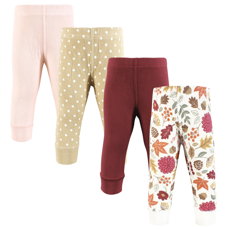 Hudson Baby Thermal Tapered Ankle Pants 4pk, Acorn Botanical