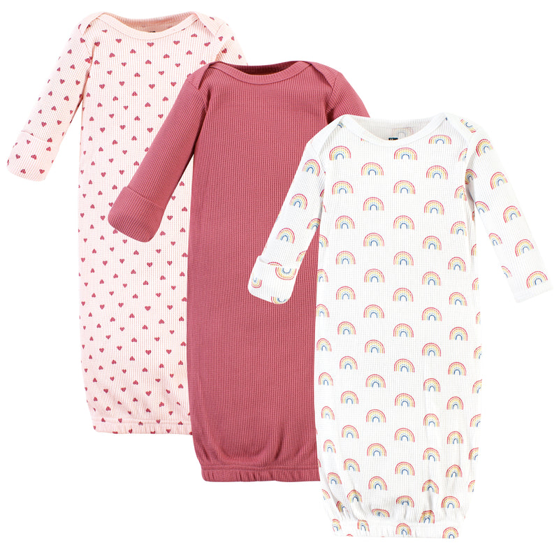 Hudson Baby Thermal Gown 3pk, Creative Rainbows