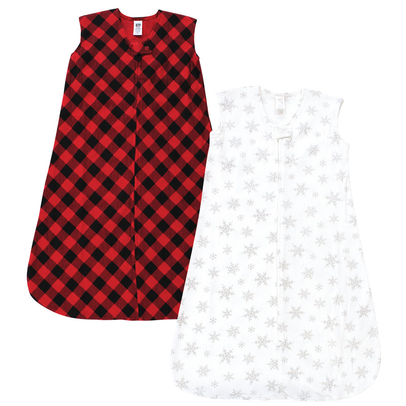Hudson Baby Thermal Sleeveless Sleeping Bag 2pk, Snowflake