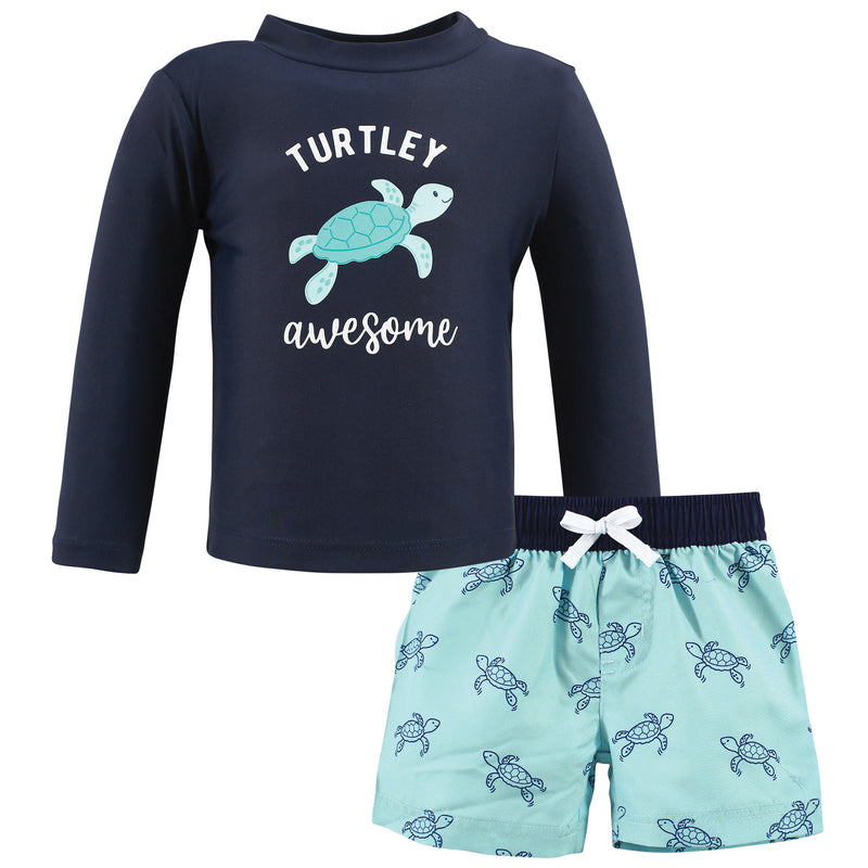 Hudson Baby Swim Rashguard Set, Sea Turtle