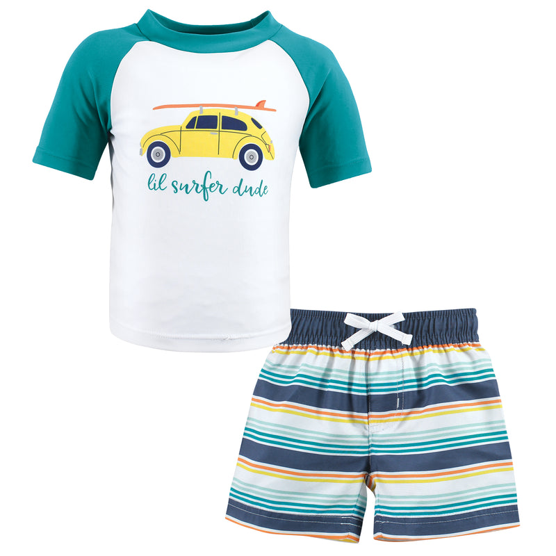 Hudson Baby Swim Rashguard Set, Surfer Dude