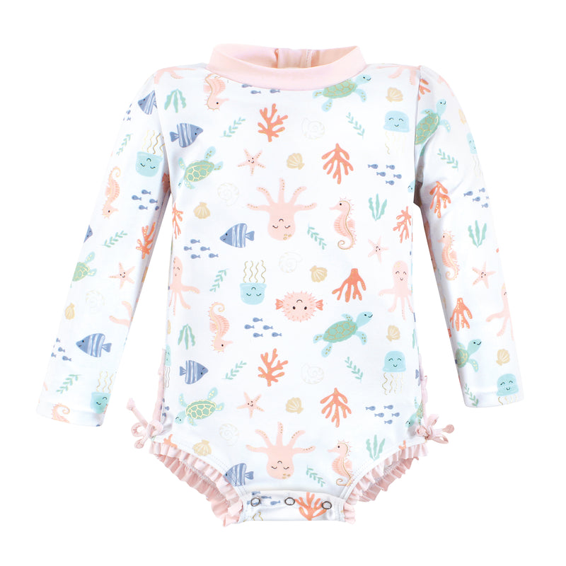 Hudson Baby Rashguard Swimsuit, Pastel Sea