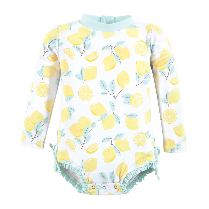 Hudson Baby Rashguard Swimsuit, Mint Lemons