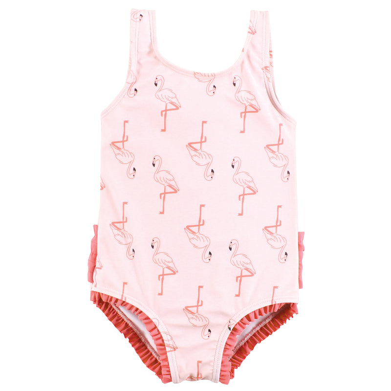 Hudson Baby Toddler Swimsuit, Pink Flamingo
