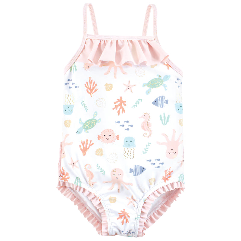 Hudson Baby Toddler Swimsuit, Pastel Sea