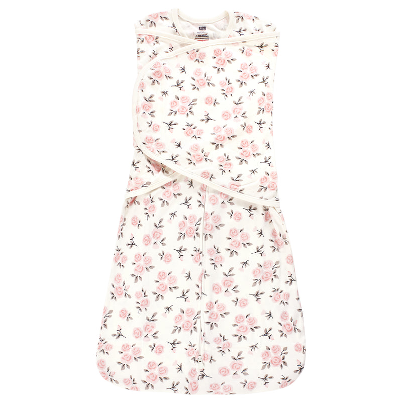 Hudson Baby Convertible Swaddle Sleep Sack, Neutral Pink Floral
