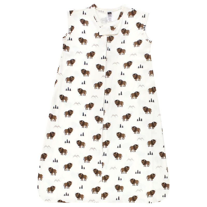 Hudson Baby Cotton Sleeveless Wearable Sleeping Bag, Sack, Blanket, Wild Buffalo