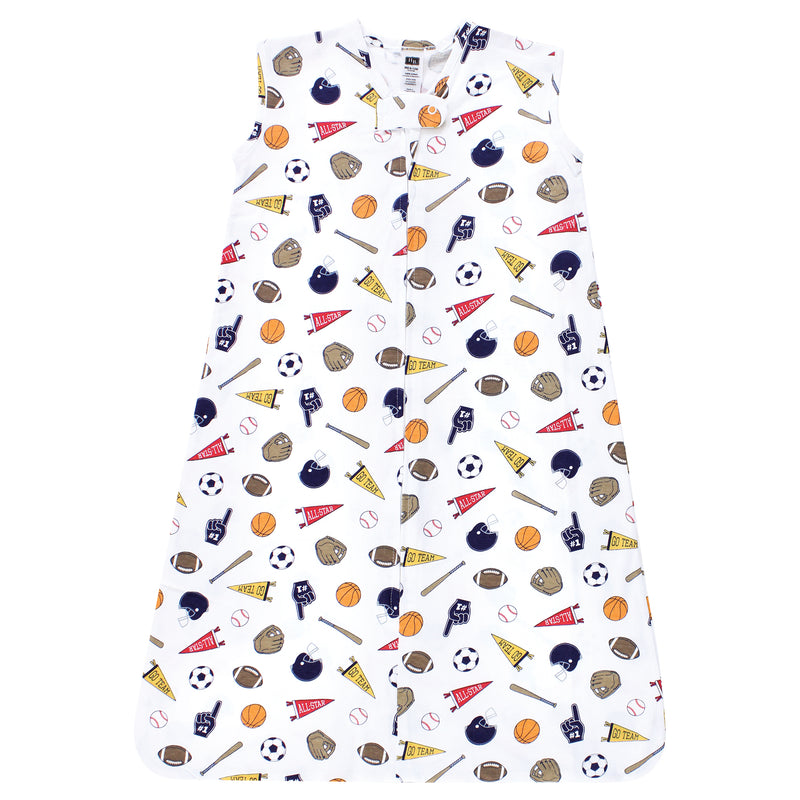 Hudson Baby Cotton Sleeveless Wearable Sleeping Bag, Sack, Blanket, Sports Fan
