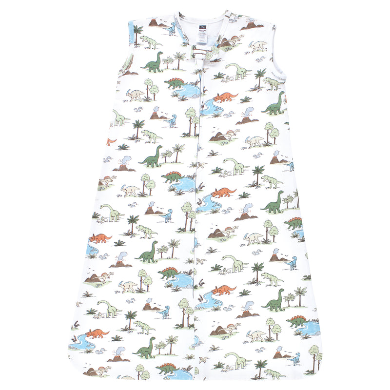 Hudson Baby Cotton Sleeveless Wearable Sleeping Bag, Sack, Blanket, Dinosaur Adventures