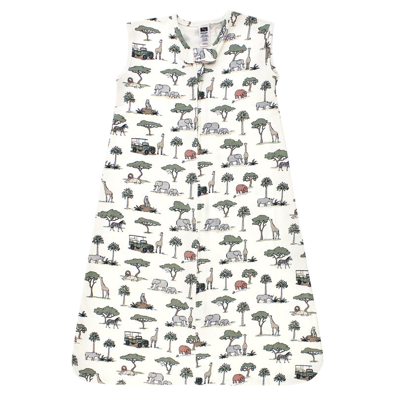 Hudson Baby Cotton Sleeveless Wearable Sleeping Bag, Sack, Blanket, Going On Safari
