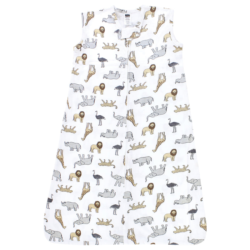 Hudson Baby Cotton Sleeveless Wearable Sleeping Bag, Sack, Blanket, Modern Safari
