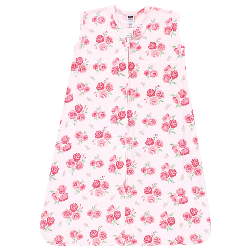 Hudson Baby Cotton Sleeveless Wearable Sleeping Bag, Sack, Blanket, Blush Rose