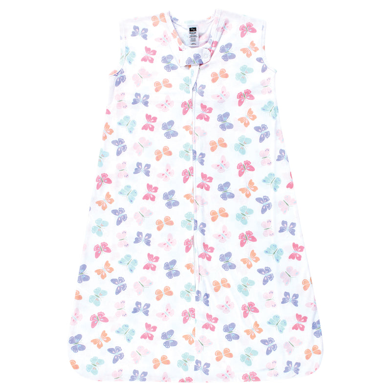 Hudson Baby Cotton Sleeveless Wearable Sleeping Bag, Sack, Blanket, Pastel Butterfly