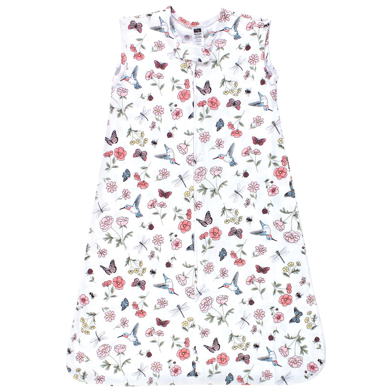 Hudson Baby Cotton Sleeveless Wearable Sleeping Bag, Sack, Blanket, Hummingbird Garden