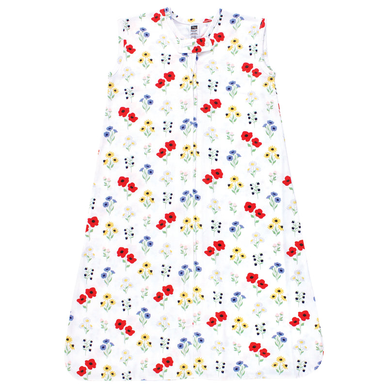Hudson Baby Cotton Sleeveless Wearable Sleeping Bag, Sack, Blanket, Wildflower