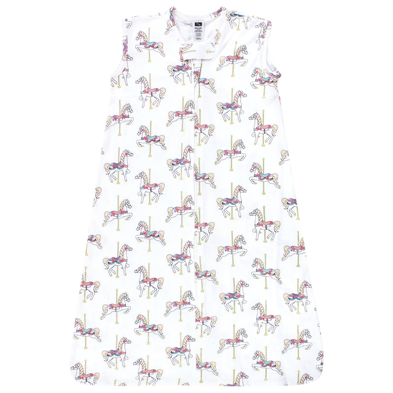 Hudson Baby Cotton Sleeveless Wearable Sleeping Bag, Sack, Blanket, Carousel Horse