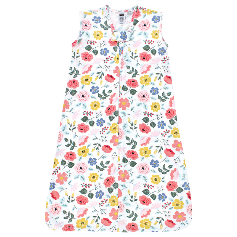 Hudson Baby Cotton Sleeveless Wearable Sleeping Bag, Sack, Blanket, Modern Botanical
