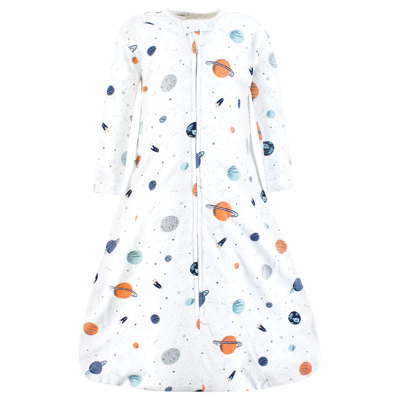 Hudson Baby Long Sleeve Cotton Jersey Sleeping Bag, Space