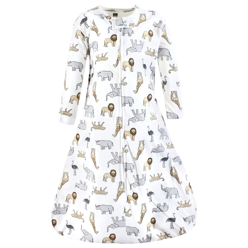 Hudson Baby Long Sleeve Cotton Jersey Sleeping Bag, Modern Safari