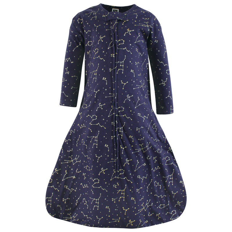 Hudson Baby Long Sleeve Cotton Jersey Sleeping Bag, Navy Constellation