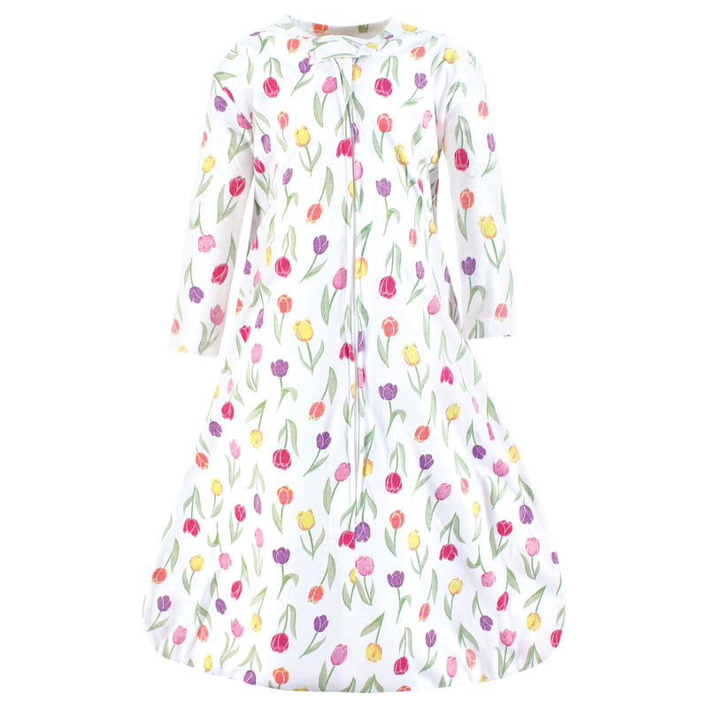 Hudson Baby Long Sleeve Cotton Jersey Sleeping Bag, Spring Tulips
