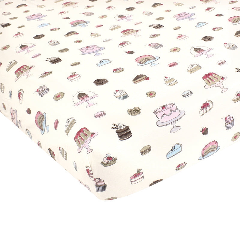 Hudson Baby Cotton Fitted Crib Sheet, Sweet Bakery