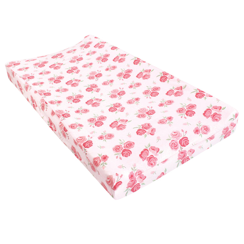 Hudson Baby Changing Pad Cover, Blush Rose