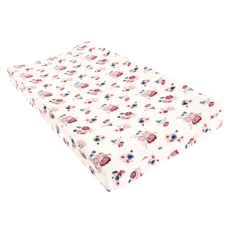 Hudson Baby Changing Pad Cover, Dusty Rose Floral