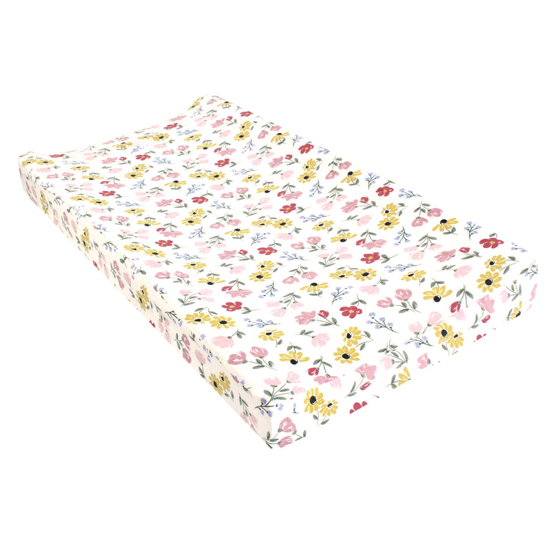 Hudson Baby Changing Pad Cover, Soft Painted Floral