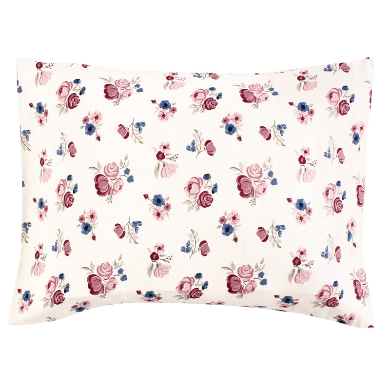 Hudson Baby Cotton Toddler Pillow Case, Dusty Rose Floral