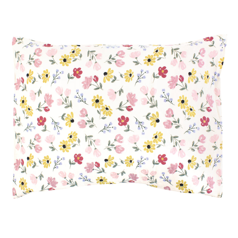 Hudson Baby Cotton Toddler Pillow Case, Soft Painted Floral