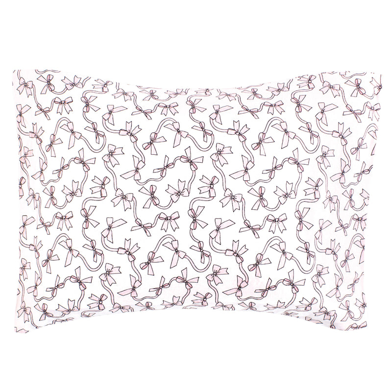 Hudson Baby Cotton Toddler Pillow Case, Pink Bows