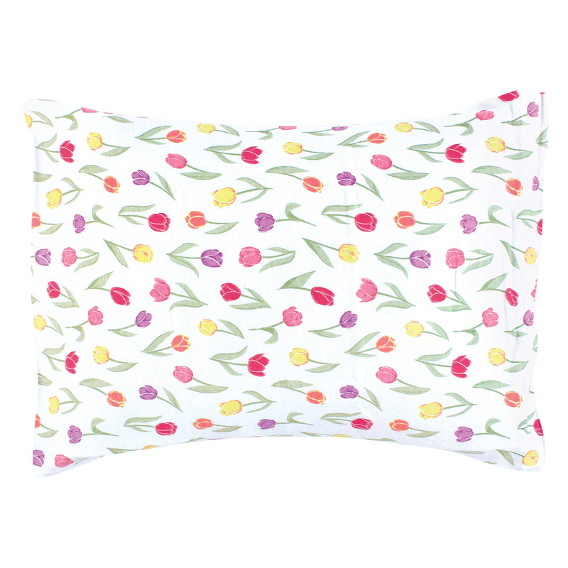 Hudson Baby Cotton Toddler Pillow Case, Spring Tulips