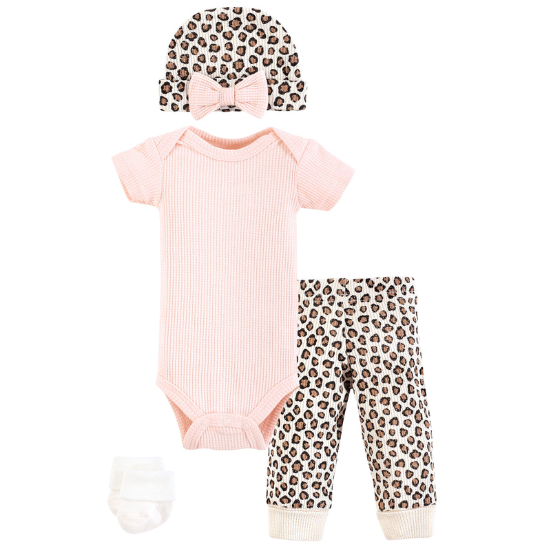 Hudson Baby Thermal Preemie Layette Set 4pc, Leopard