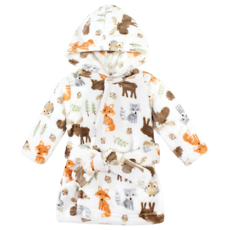 Hudson Baby Plush Animal Face Bathrobe, Woodland