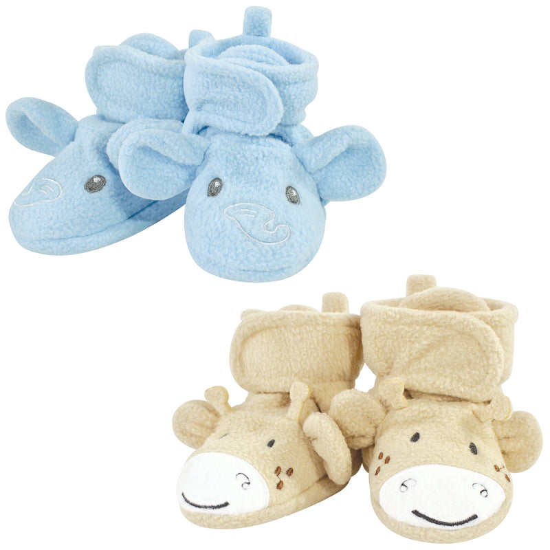 Hudson Baby Cozy Fleece Booties, Elephant Giraffe