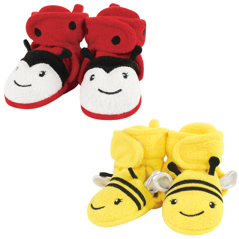 Hudson Baby Cozy Fleece Booties, Ladybug Bee