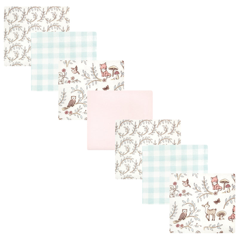 Hudson Baby Cotton Flannel Receiving Blankets Bundle, Girl Woodland Pals