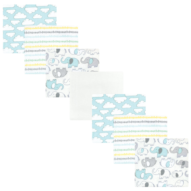 Hudson Baby Cotton Flannel Receiving Blankets Bundle, Neutral New Elephant