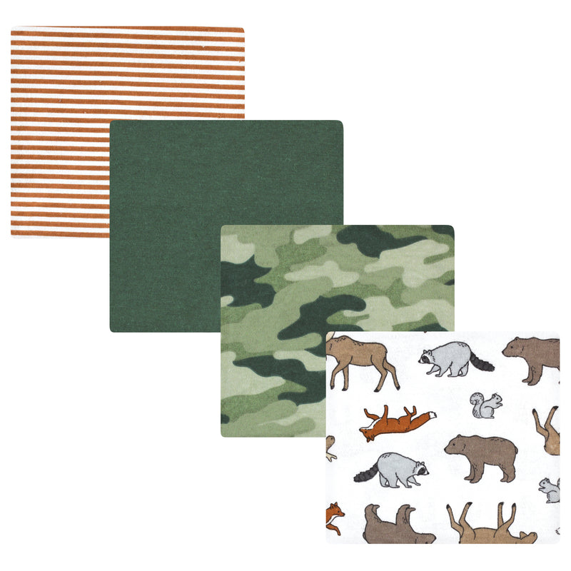 Hudson Baby Cotton Flannel Receiving Blankets, Animal Adventure