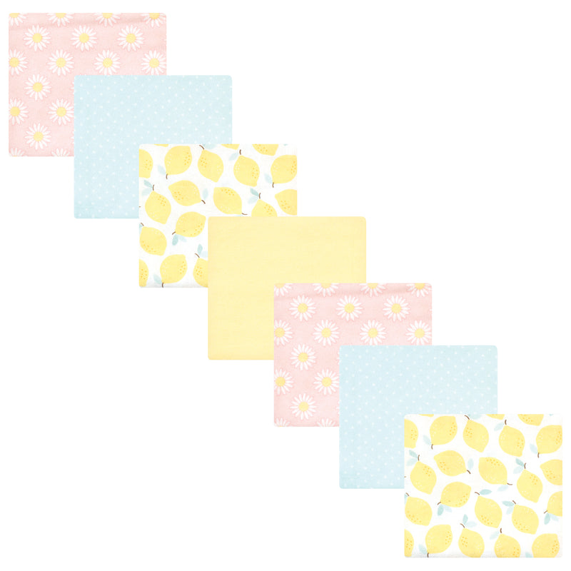 Hudson Baby Cotton Flannel Receiving Blankets Bundle, Lemon Daisy