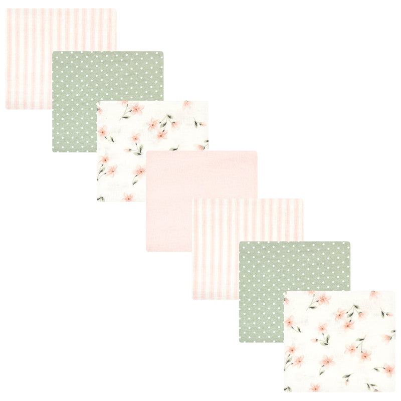 Hudson Baby Cotton Flannel Receiving Blankets Bundle, Pink Dainty Floral