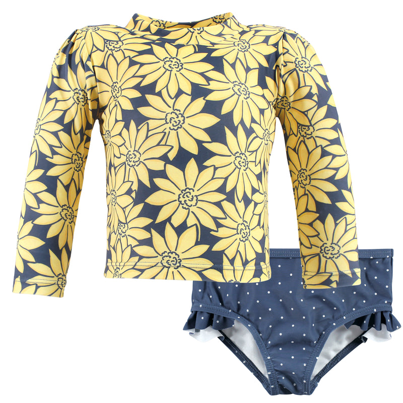 Hudson Baby Swim Rashguard Set, Yellow Daisy