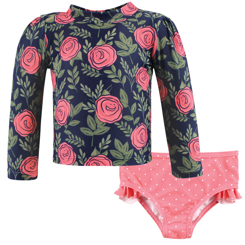 Hudson Baby Swim Rashguard Set, Leafy Floral