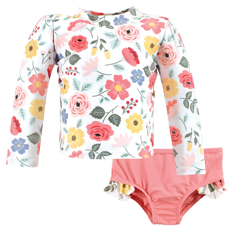Hudson Baby Swim Rashguard Set, Modern Botanical