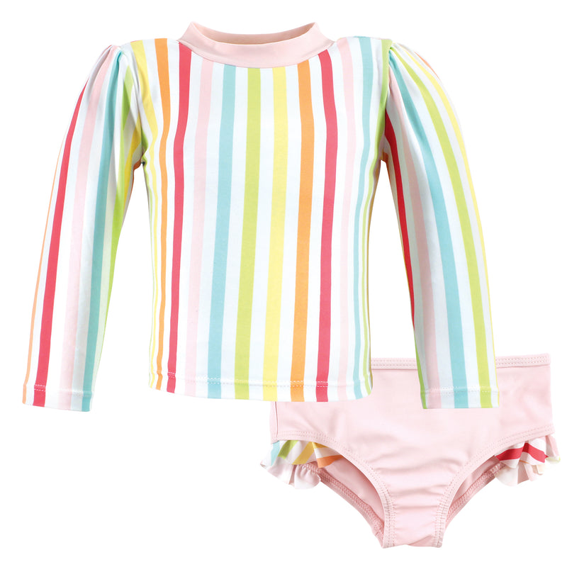Hudson Baby Swim Rashguard Set, Rainbow Stripe