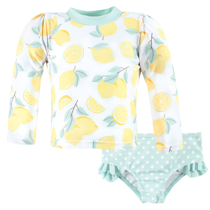 Hudson Baby Swim Rashguard Set, Mint Lemons