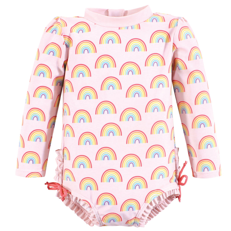 Hudson Baby Rashguard Toddler Swimsuit, Classic Rainbow